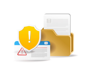 server computer folder system security warning vector image