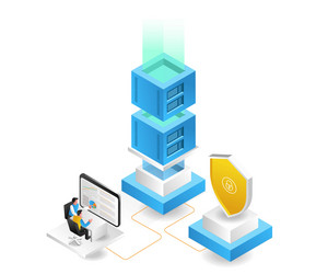 server security data network analysis operator vector image