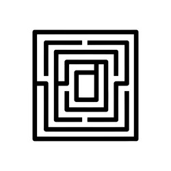 square maze with nested paths and a central goal vector image