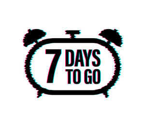7 days to go countdown timer clock icon time vector image