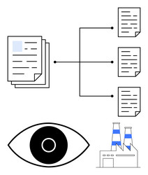document workflow and data processing concept vector image