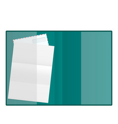 Open folder with paper and envelope isolated vector