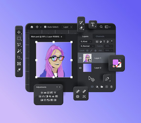 Raster graphics editor toolbar software vector