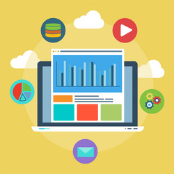 web analytics design and optimize the results vector image