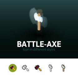 battle-axe icon in different style vector