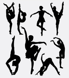 Dance Silhouettes - Ballet & Modern Vector Image