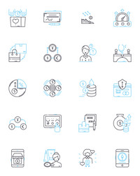 Digital marketing linear icons set seo ppc vector