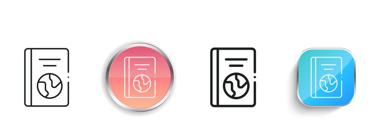 guide book icon thin linear regular and button vector image