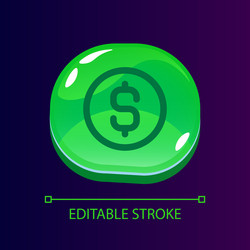 money transaction glossy ui button with linear vector image