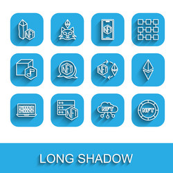 set line binary code nft blockchain technology vector image