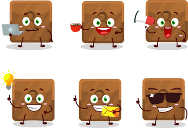 Third first button cartoon character with various vector