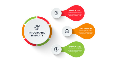 process chart elements of graph diagram with 3 vector image