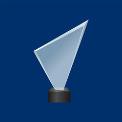 realistic detailed 3d glass cup trophy vector