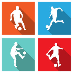 Soccer players flat icons vector