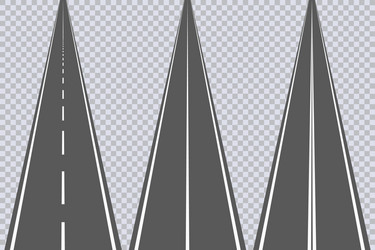 asphalt road with markings set of highway vector