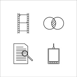 design and studio simple linear icon setsimple vector image