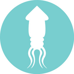 isolated squid block style icon design vector image