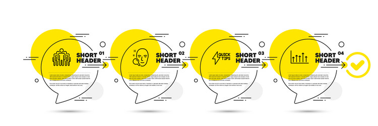 Quickstart guide face search and group icons set vector