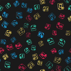 set line mp3 file document html js and wav vector image