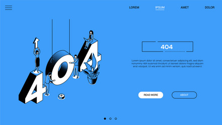 404 error - line design style isometric web banner vector image