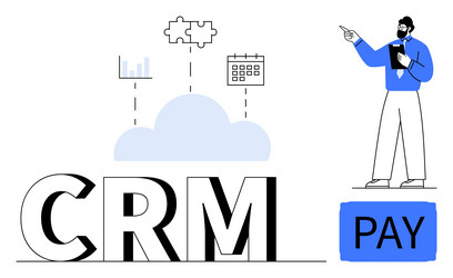 crm cloud integration with payment and data tools vector image