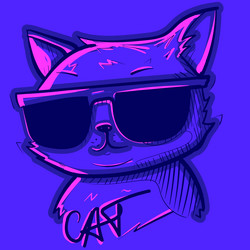 Digital art of a cool cat wearing sunglasses vector