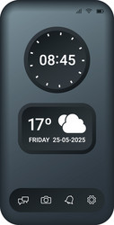 elegant mobile phone user interface with clock vector image