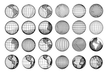 Geometric Globe Mesh Set vector image