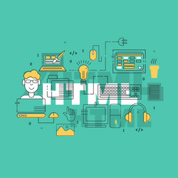HTML Coder Icons - Creative Banner vector image