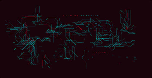 machine learning circuit network background vector image