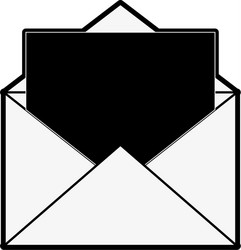 open message envelope with outcoming document icon vector image