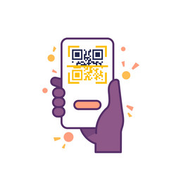 qr code scan icon with a phone vector image