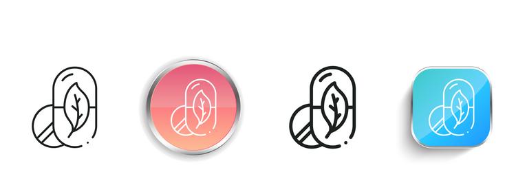 medication icon thin linear regular and button vector image