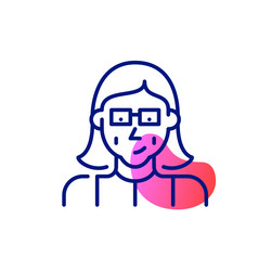 nice smiling old lady in glasses pixel perfect vector