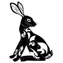 Ornament decoration tribal rabbit tattoo vector