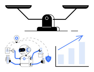 robot multitasking with science experiments vector image