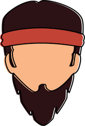 Rough motorcyclist with bandana avatar character vector