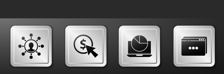 set business network and communication cursor vector image