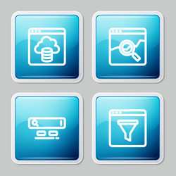 set line cloud technology data transfer website vector image