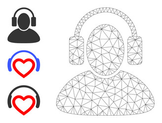 Web net listen headphones icon and source vector