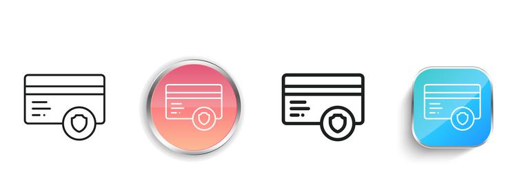 credit card icon thin linear regular and button vector image
