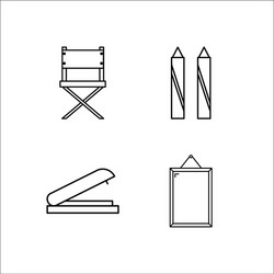 design and studio simple linear icon setsimple vector image