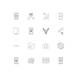 network and database linear thin icons set vector image
