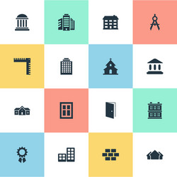 Set of simple structure icons vector