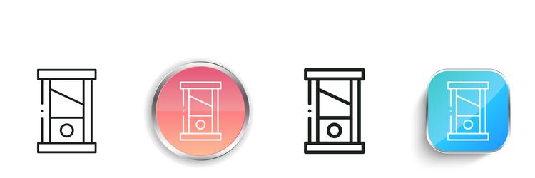 guillotine icon thin linear regular and button vector image