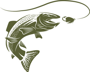 trout fish and lure design template Vector Image