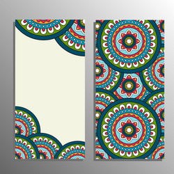 vertical flyer template with mandala pattern vector