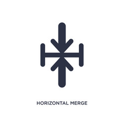 horizontal merge icon on white background simple vector image