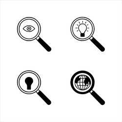 search set of web icons in line style vector image