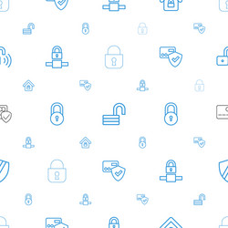 secure icons pattern seamless white background vector image